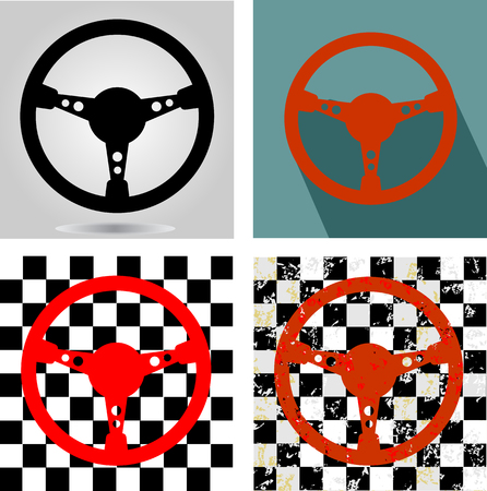 Racing steering wheel setのイラスト素材