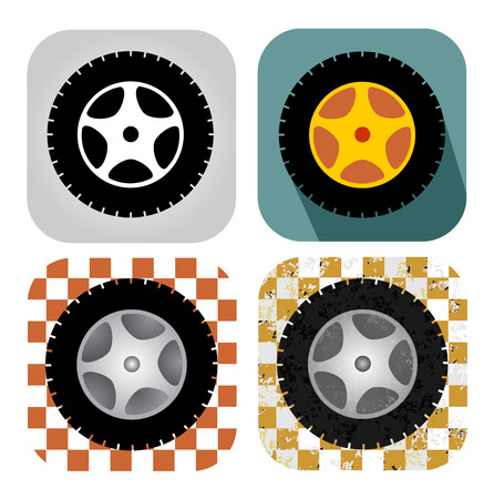 Wheel icon setのイラスト素材