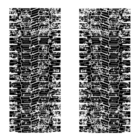 Grunge Tire tracks vector eps 10のイラスト素材