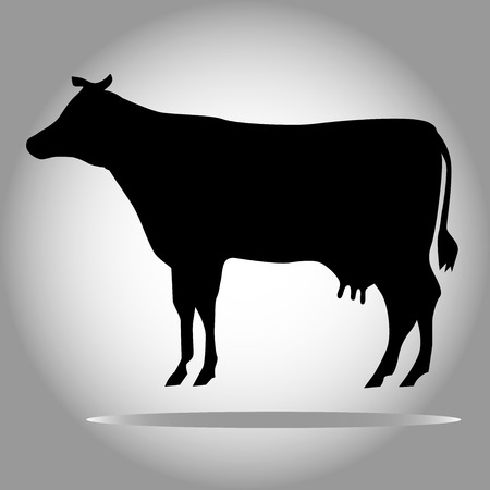 Black cow silhouette vector eps 10のイラスト素材