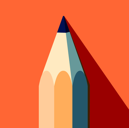 Pencil icon, flat designのイラスト素材