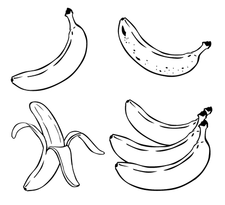 Cartoon Illustration of Banana Fruit Food Object vector 10のイラスト素材
