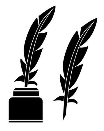 Feather black white vector eps 10のイラスト素材