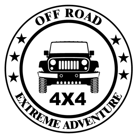 Off-road car stamp, safari suv, expedition offroader vector eps 10のイラスト素材