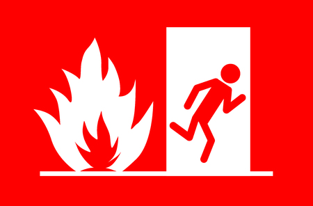 Fire emergency exit vector eps 10のイラスト素材