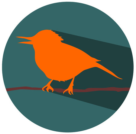 The bird on branch vector designのイラスト素材