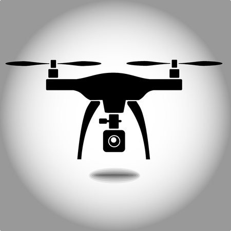 Rc drone quadcopter with camera black vector eps 10のイラスト素材