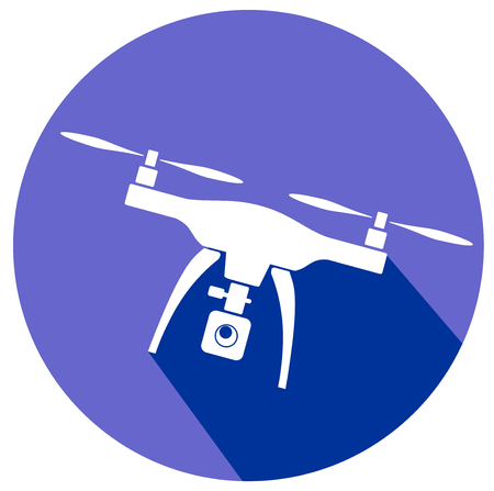 Rc drone quadcopter with camera flat icon design vector eps 10のイラスト素材