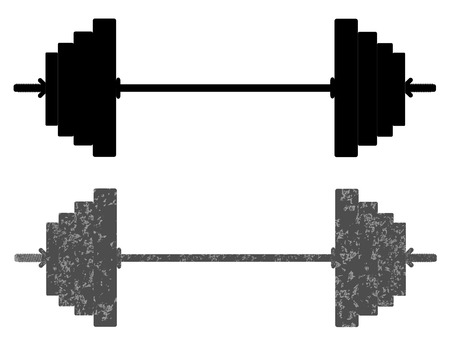 Classic dumbbell black and grunge vector eps 10のイラスト素材