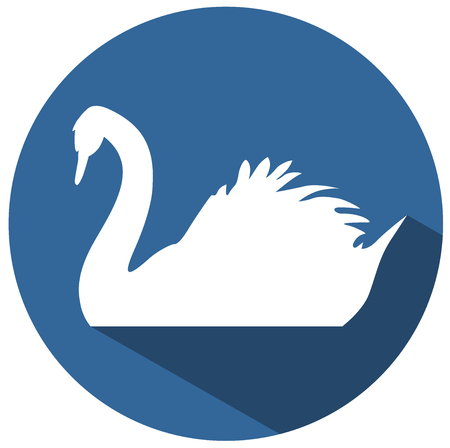 Floating swan flat design vector eps 10.のイラスト素材