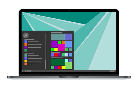 modern laptop with icon on screen vector eps 10のイラスト素材