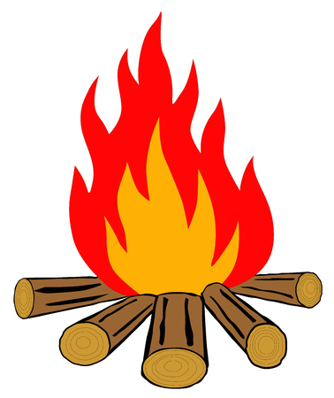 Bonfire on a white background vector.のイラスト素材