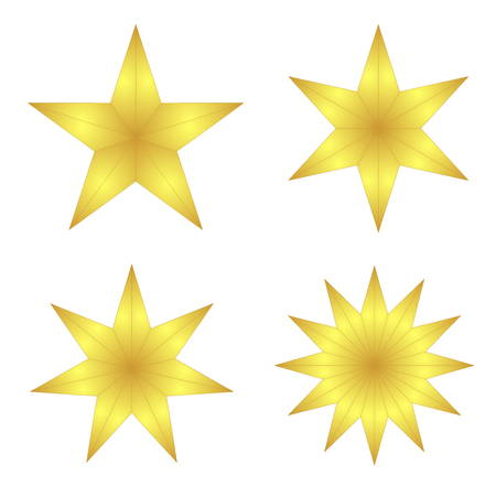 Golden stars on white backgroundのイラスト素材