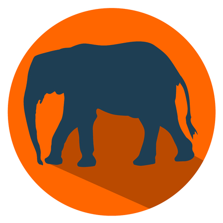 Elephant flat design icon vector illustration.のイラスト素材
