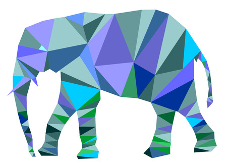 Geometric elephant illustration.のイラスト素材