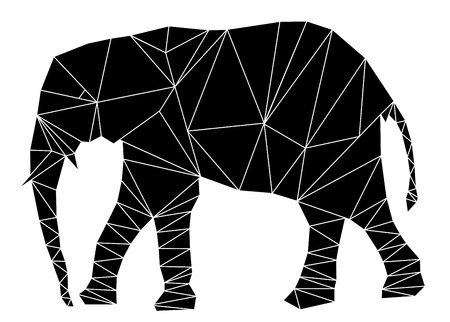 Geometric elephant illustration.のイラスト素材