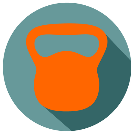 Kettle bell flat design iconのイラスト素材