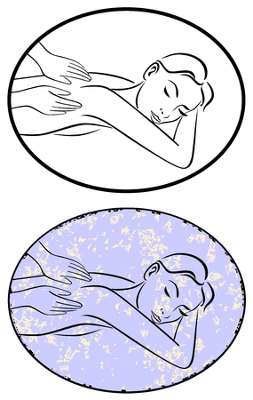 Massage spa therapy line drawing grunge vector.のイラスト素材