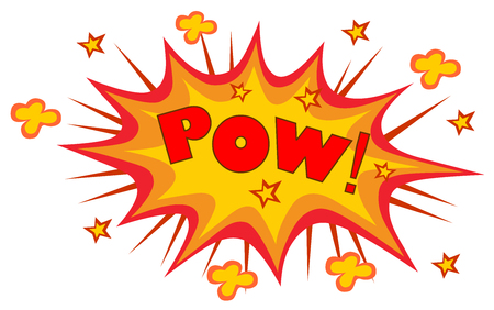 POW! wording sound effect set design for comic Vector illustration.のイラスト素材