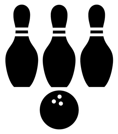 Bowling concept black on white background vector eps 10のイラスト素材