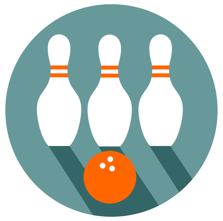 Bowling flat design vector eps 10のイラスト素材