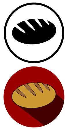 Loaf of bread flat design icon vector eps 10のイラスト素材