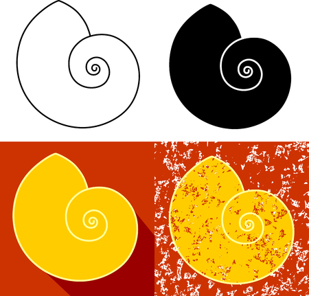 Set of snail in different color and background illustration.のイラスト素材