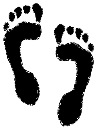 Grunge Texture Of Human Footprint vector eps 10のイラスト素材