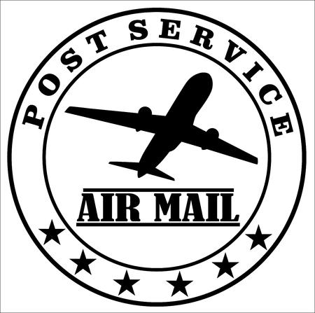 Air mail post service stamp vector.のイラスト素材