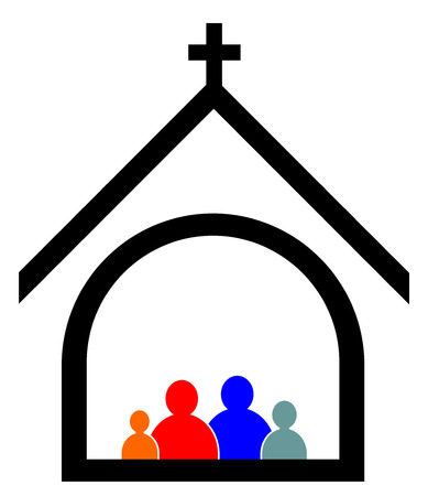 Church family concept vector eps 10のイラスト素材