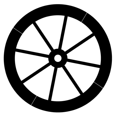 Old fashion horse vehicle wagon wheel vector.のイラスト素材