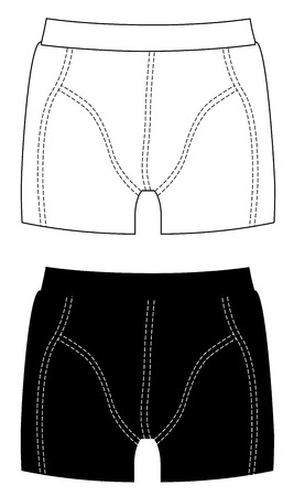 Boxer shorts set isolated on white background vector illustration.のイラスト素材