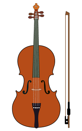 violin isolated isolated on whiteのイラスト素材