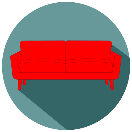 Sofa flat design icon vector eps 10のイラスト素材