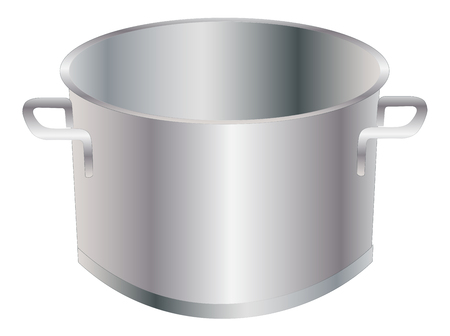 Steel cooking pot isolated on white background vectorのイラスト素材