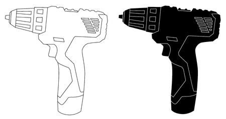 Cordless electric power tool set icon vectorのイラスト素材
