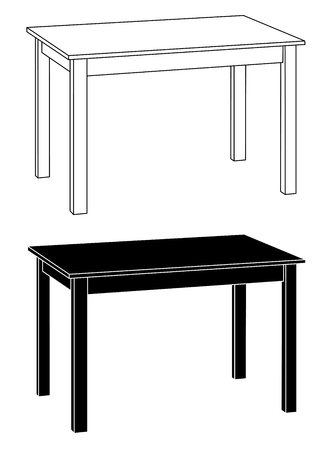 Set of white and black tables isolated on white background vector eps 10のイラスト素材