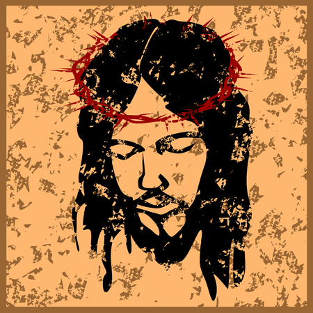 Jesus Christ, the Son of God in his head on his head vector eps 10のイラスト素材