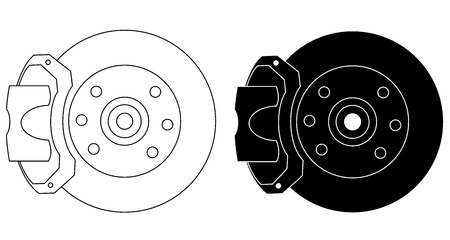 Brakes system set isolated on white background vector eps 10のイラスト素材