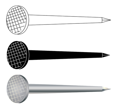 Steel Nail set icon vector eps 10 isolated on a white backgroundのイラスト素材