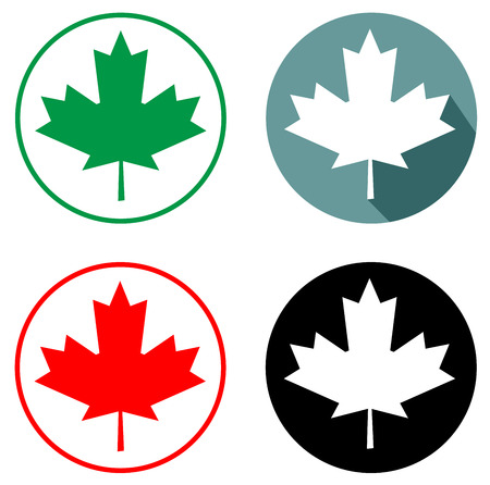 Maple leaf icon set vector eps 10 isolated on a white backgroundのイラスト素材
