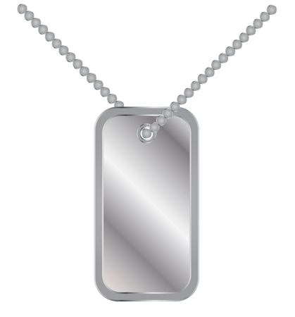 Army soldiers badge tag medallion metal chain vector eps 10 isolated on a white backgroundのイラスト素材