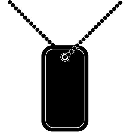 Army soldiers badge tag medallion metal chain vector eps 10 isolated on a white backgroundのイラスト素材