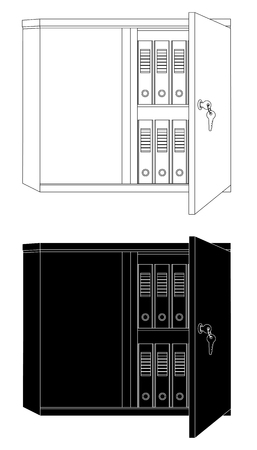 Filing cabinet set over white background vector eps 10のイラスト素材