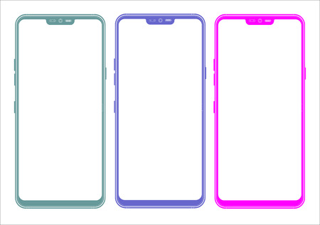 Modern smartphone color set vector eps 10 isolated on a white backgroundのイラスト素材