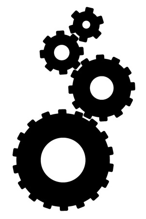 Settings gears icon in modern flat style for web vector eps 10のイラスト素材