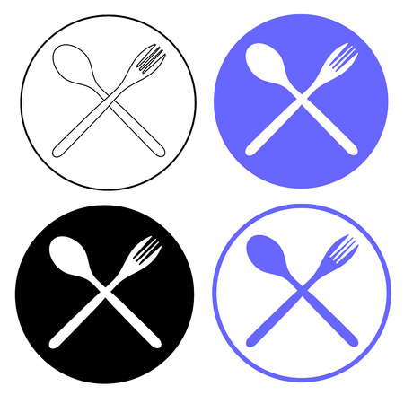 spoon fork set icon vector eps 10のイラスト素材
