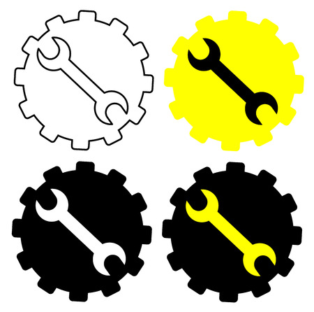 Gear And Wrench icon set vector eps 10のイラスト素材