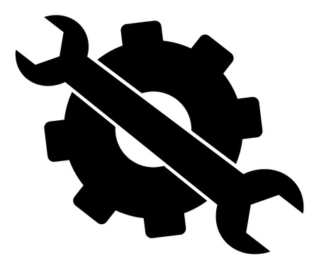 Black Gear And Wrench vector eps 10のイラスト素材