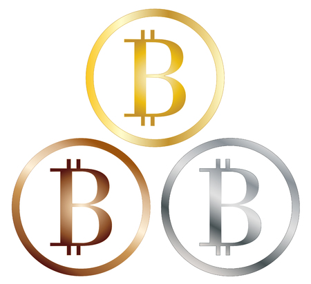 Bitcoin set circle iconのイラスト素材